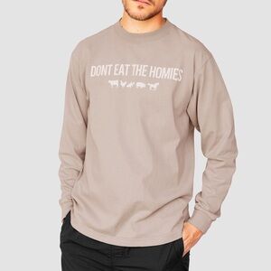 Don’t Eat The Homies Tan 3D LONG SLEEVE Streetwear T-Shirt - Size L